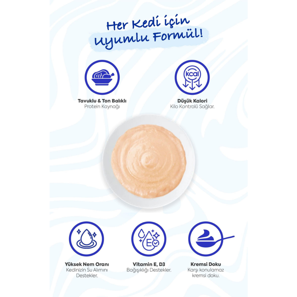 Inaba Ciao Churu Cream Tuna ve Tavuklu Kedi Ödül Kreması 50 x 14 Gr