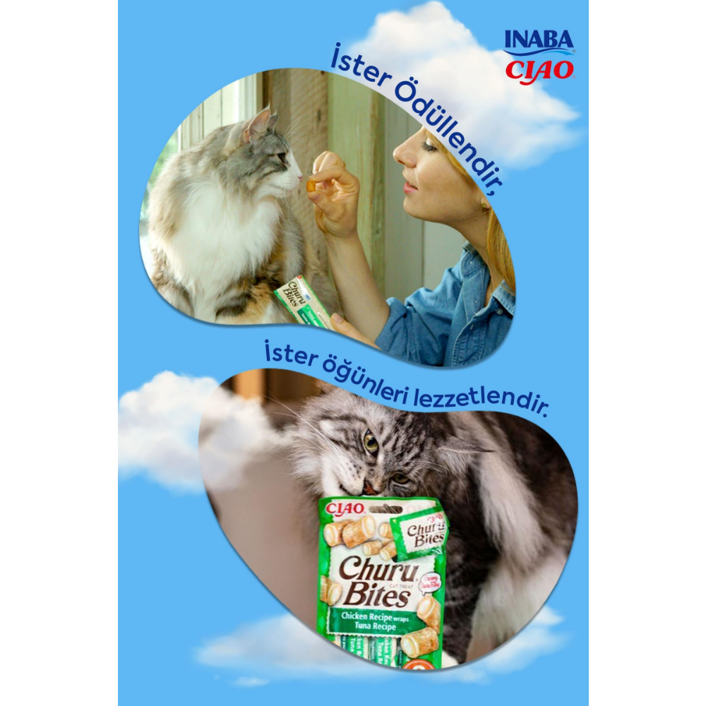 Inaba Ciao Churu Bites Tavuk Sargılı Kedi Ödül Maması 3 x 10 Gr