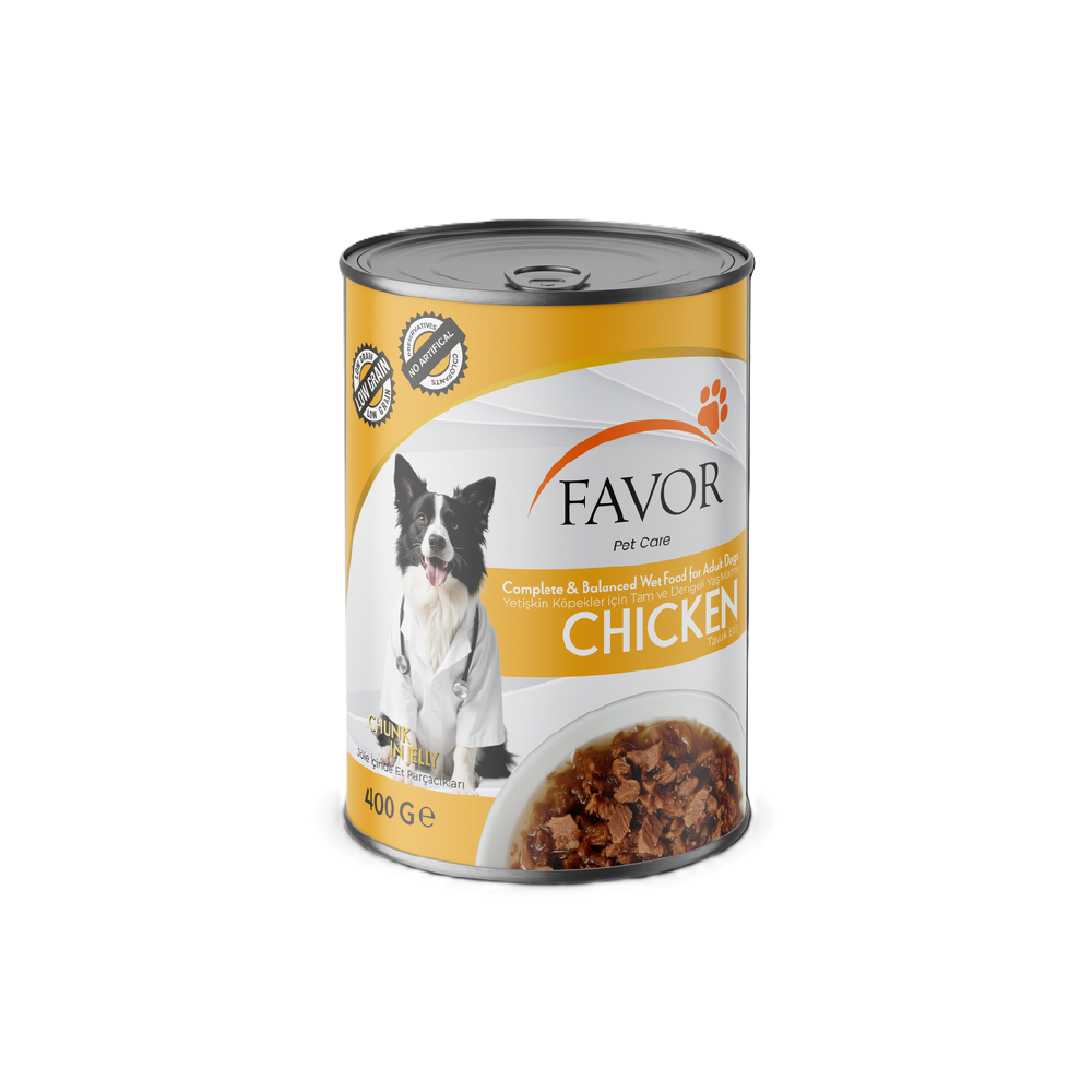Favor Tavuklu Yetişkin Köpek Maması Konservesi 400Gr