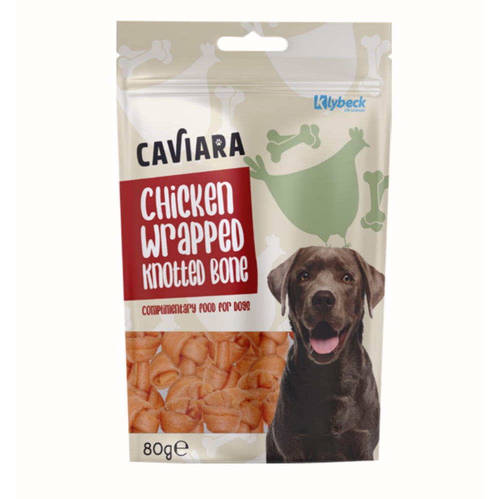 Caviara Tavuk Eti Sarılı Düğümlü Çiğneme Kemiği 80gr