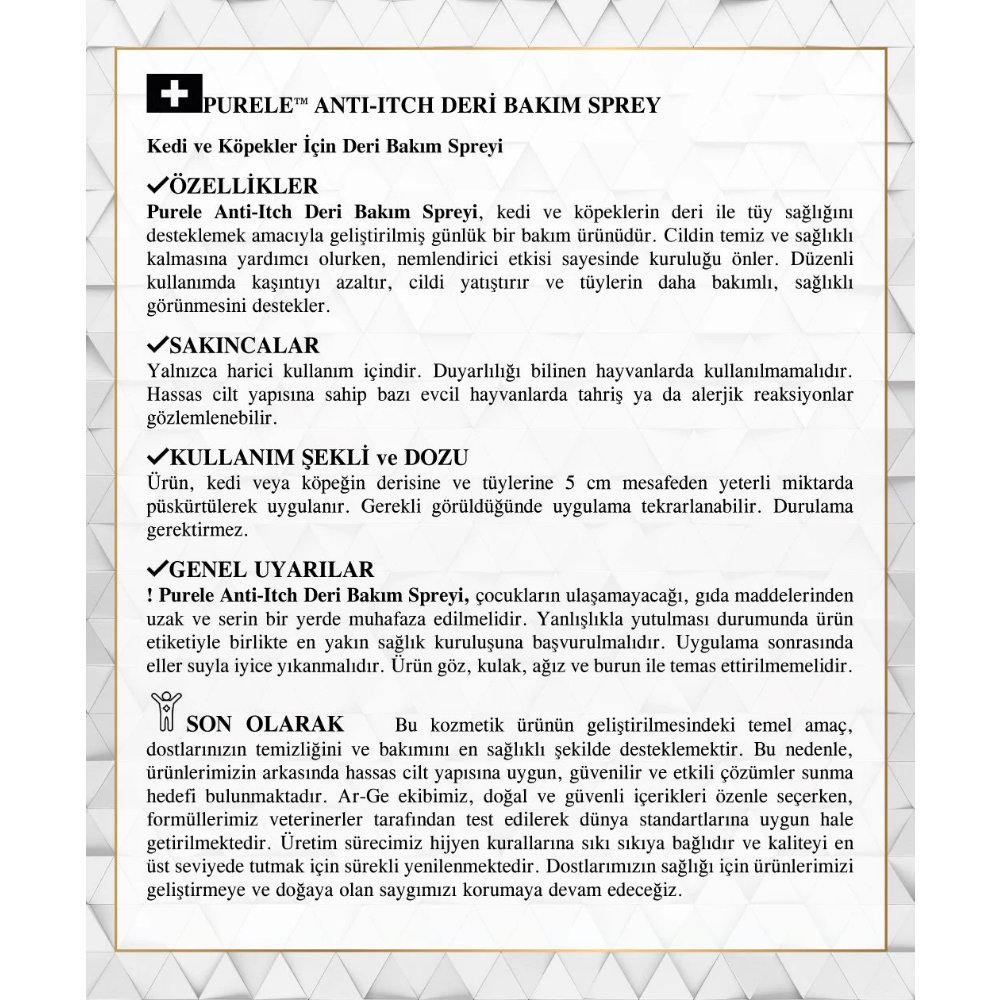 Purele Antı Itchıng Kedi Ve Köpekler İçin Kaşıntı Giderici Koruyucu Sprey 250Ml