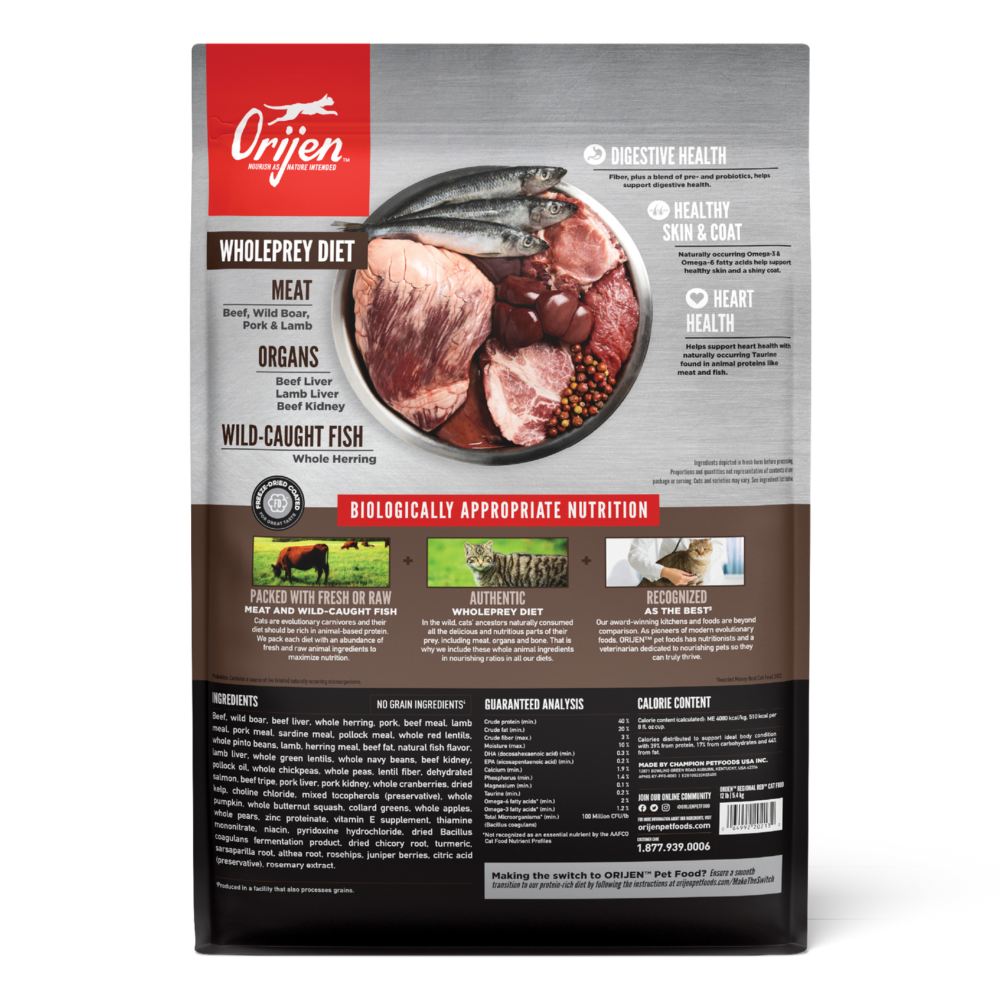 Orijen Regional Red Kedi Maması 1.8 Kg - Tüm Irk Ve Yaşam Evreleri İçin