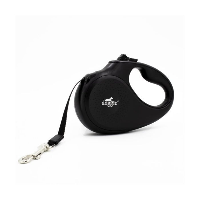 Doggie Otomatik Uzatma Tasması Master Seri Siyah 12Kg/3Mt