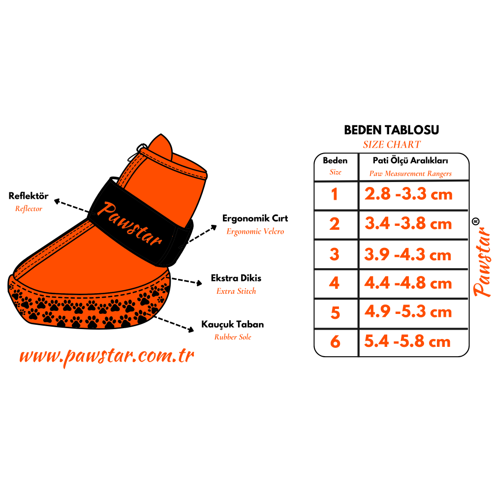 PawStar Kırmızı Airmesh Köpek Ayakkabısı Size:2