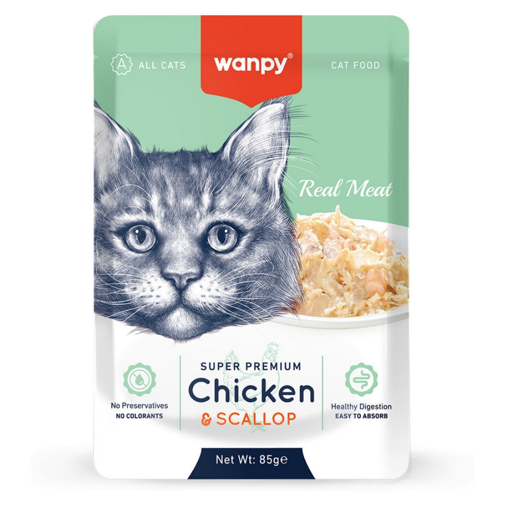 Wanpy Pouch Tavuklu & Morina Balıklı Yaş Kedi Maması 85gr