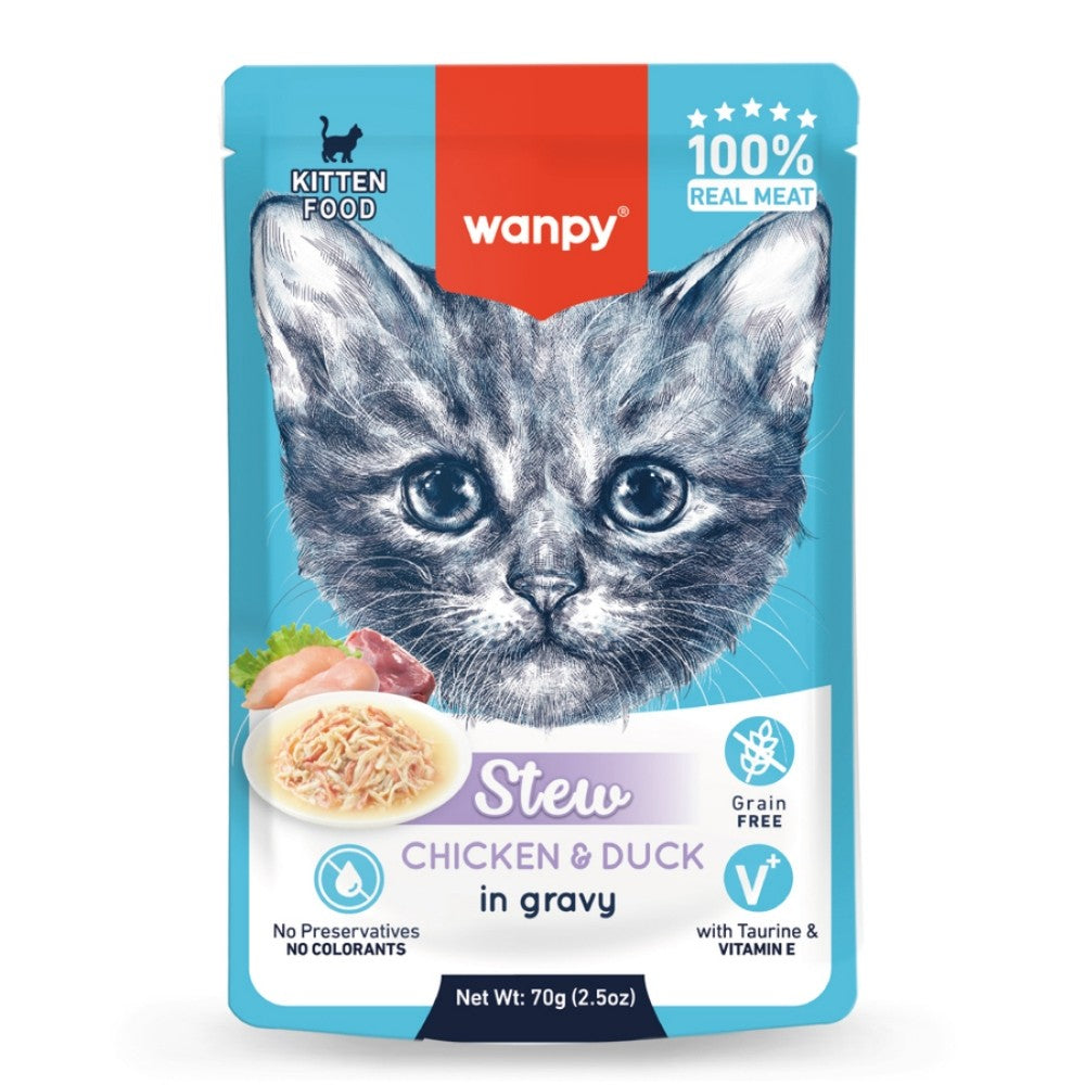 Wanpy Pouch Tavuk&Ördek Yaş Kedi Maması 70gr