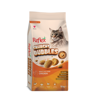 Reflex Crunchy Bubbles Tavuklu Yetişkin Kedi Maması 10 Kg