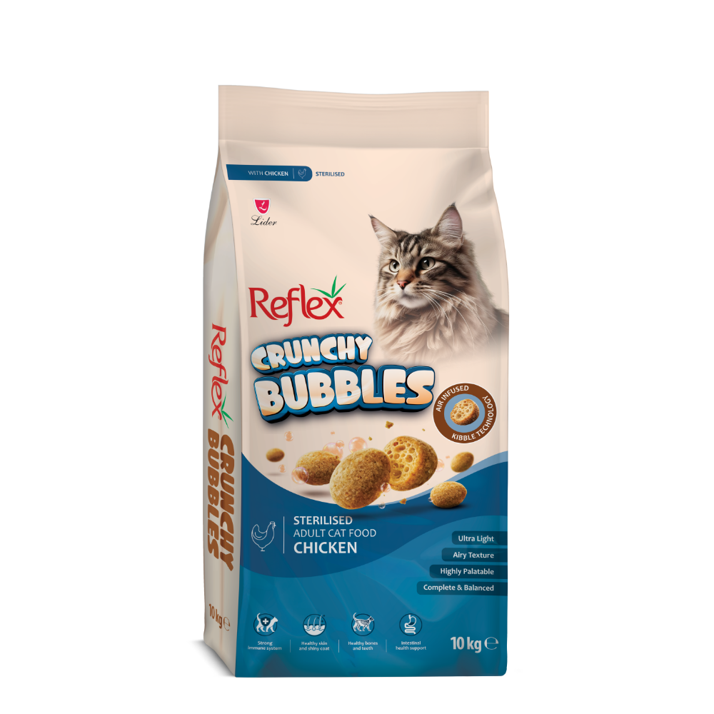 Reflex Crunchy Bubbles Tavuklu Kısırlaştırılmış Yetişkin Kedi Maması 10 Kg