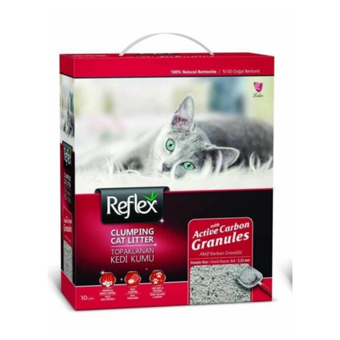 Reflex Active Carbon Granules (Aktif Karbon) Topaklanan Kedi Kumu Kırmızı 10L