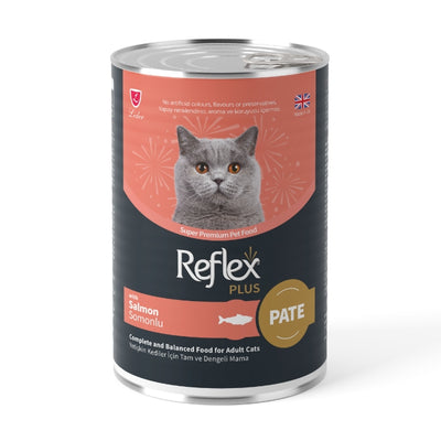 Reflex Plus Pate İçinde Et Parçacıklı Somonlu Yetişkin Kedi Maması 395gr