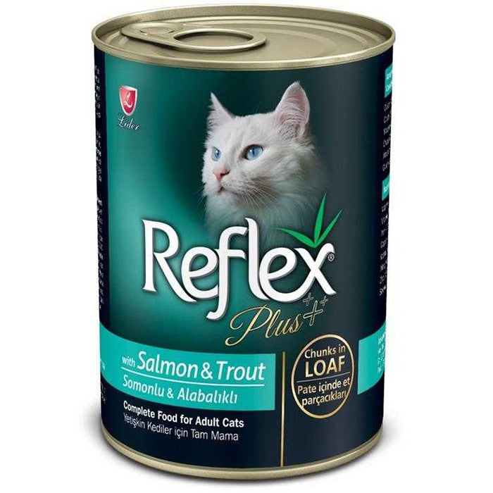 Reflex Plus Sos içinde Et Parçacıklı Somonlu Yetişkin Kedi Konservesi 400gr