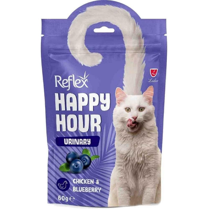 Reflex Happy Hour Urinary Tavuklu ve Yaban Mersinli Yetişkin Kedi Ödülü 60gr