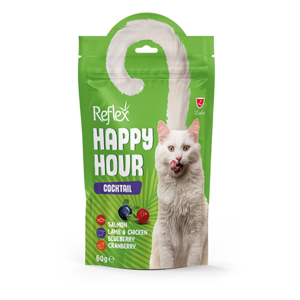 Reflex Happy Hour Cocktail Kuzulu&Tavuklu ve Yaban Mersinli Yetişkin Kedi Ödülü 60gr