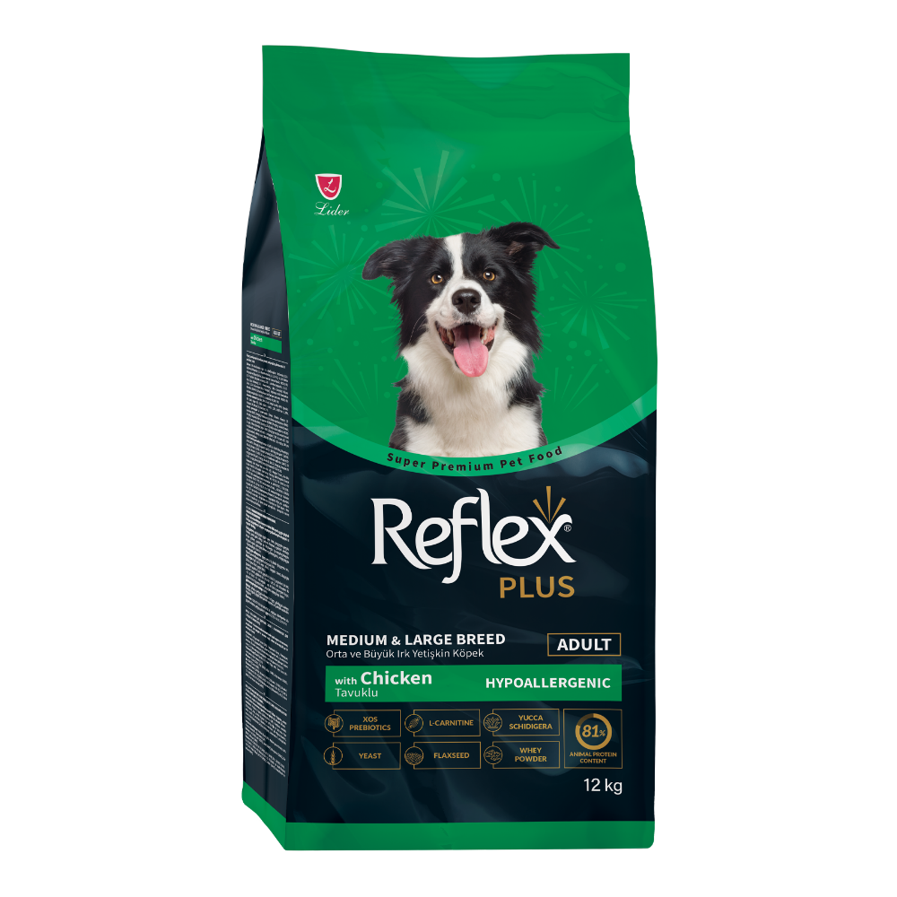 Reflex Plus Tavuklu Orta Ve Büyük Irk Yetişkin Köpek Maması 12 Kg