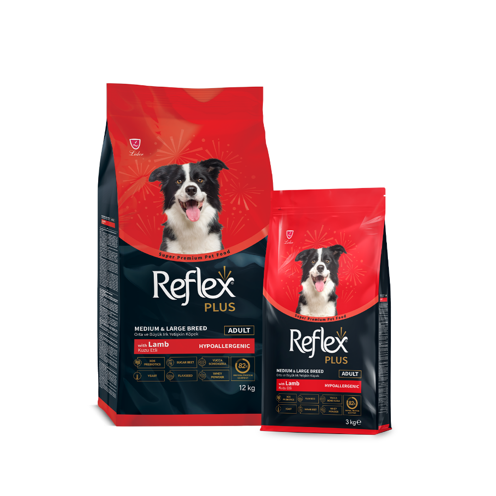 Reflex Plus Kuzu Etli Orta Ve Büyük Irk Yetişkin Köpek Maması 12 Kg