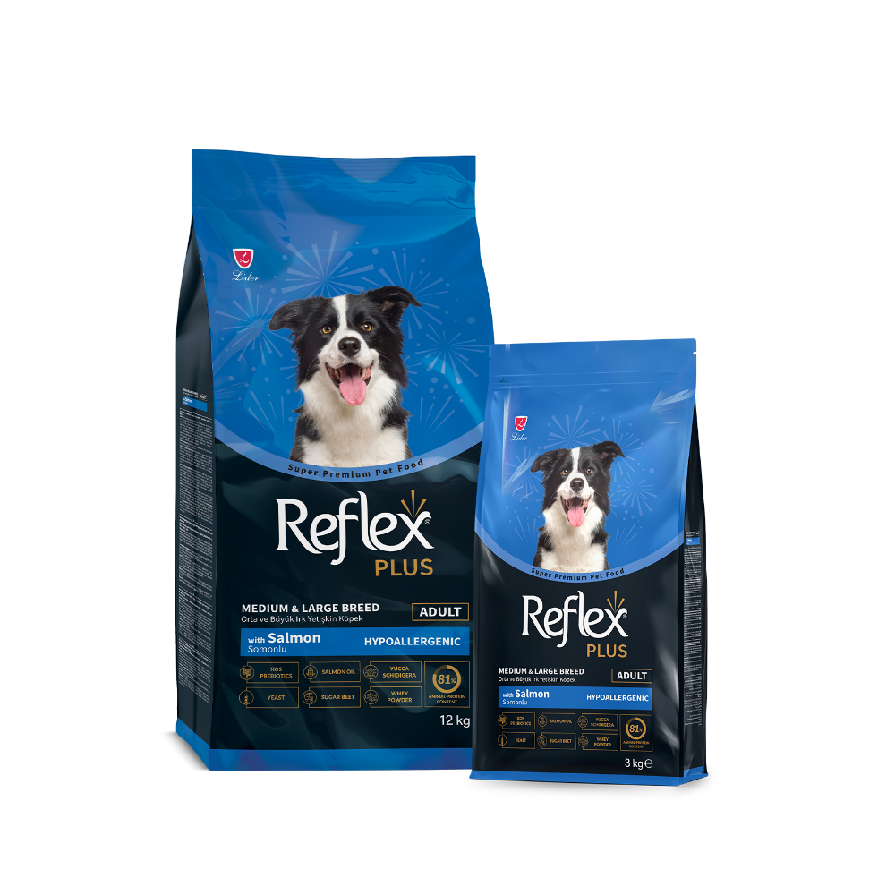 Reflex Plus Somonlu Orta ve Büyük Irk Yetişkin Köpek Maması 12 KG
