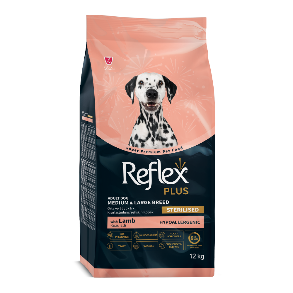 Reflex Plus Kuzu Etli Orta Ve Büyük Irk Kısırlaştırılmış Yetişkin Köpek Maması 12 Kg