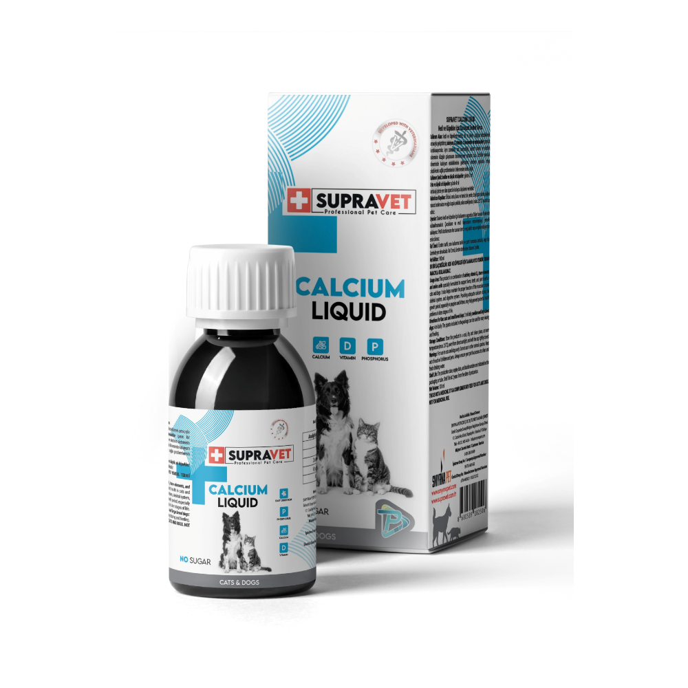 SupraVet Calcium Kedi ve Köpekler İçin Sıvı Kalsiyum Damla 100 ml