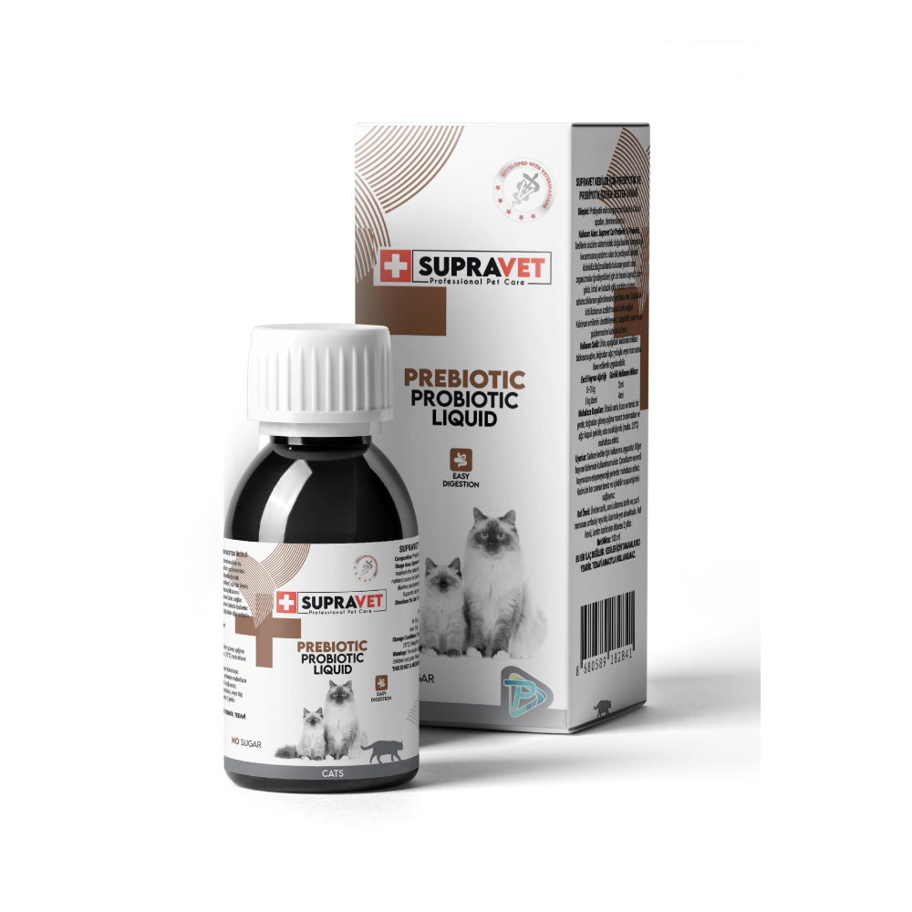 SupraVet Sıvı Probiyotik Kedi Bağışıklık Güçlendirici Probiyotik + Prebiyotik Takviyesi 100 ml