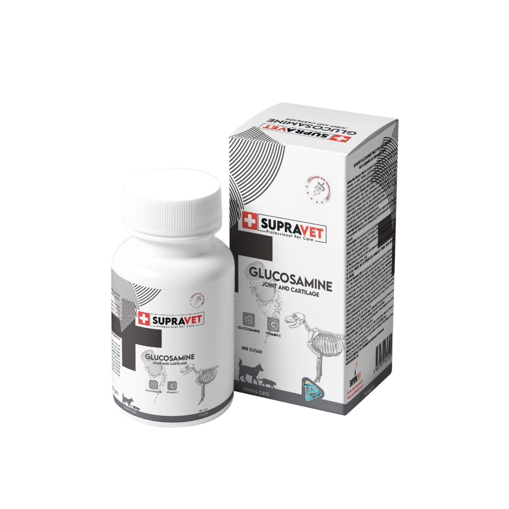 SupraVet Glucosamine Kedi ve Köpek Eklem Sağlığı Güçlendirici Glukozamin Tablet + Vitamin C 75 Tablet