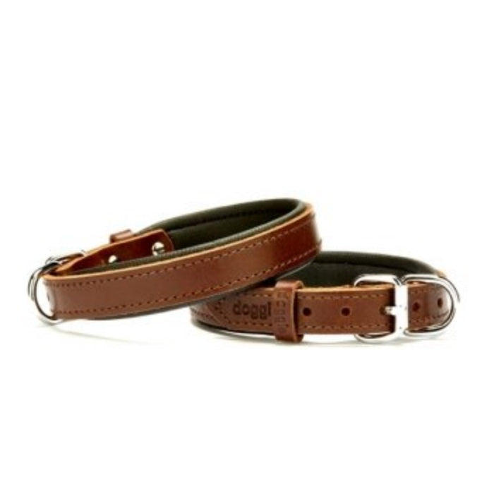 Doggie Konfor Deri Boyun Tasması Kahve 2X35-40Cm