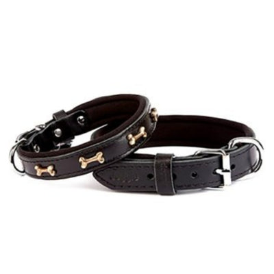 Doggie Konfor Deri Kemik Süslü Boyun Tasması Royalmavi 2X35-40Cm