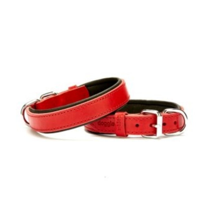 Doggie Konfor Deri Boyun Tasması Kırmızı 2,5X37-45Cm