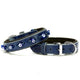 Doggie Konfor Deri Nazar Boncuklu Boyun Tasması Royalmavi 2,5X37-45Cm