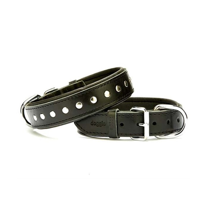 Doggie Yumuşak Dokulu Rivetli Köpek Boyun Tasması Black 3.5*60Cm