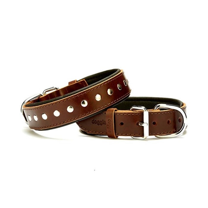Doggie Yumuşak Dokulu Rivetli Köpek Boyun Tasması Brown 3.5*60Cm