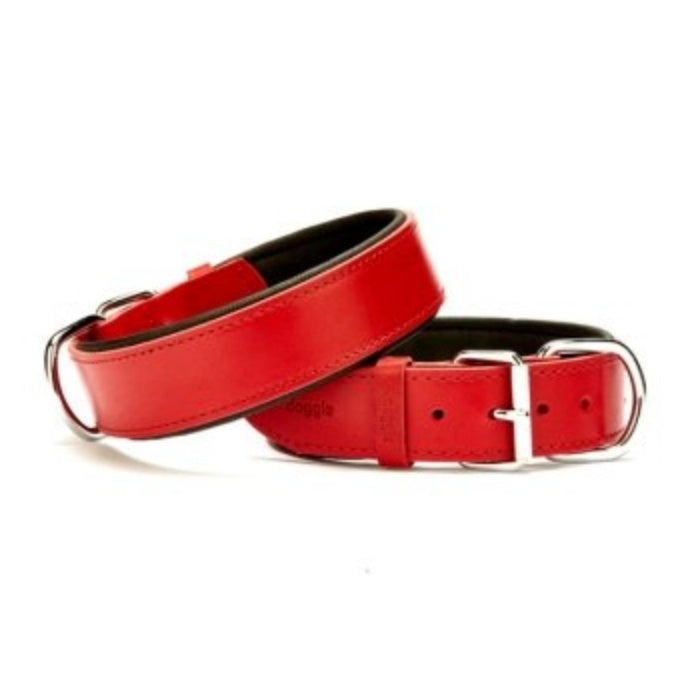 Doggie Konfor Deri Boyun Tasması Kırmızı 4X47-55Cm