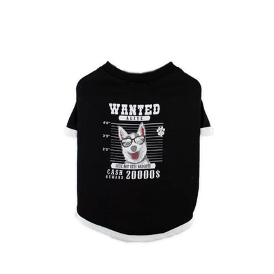 Zampa Wanted Siyah Köpek T-Shirt Medium