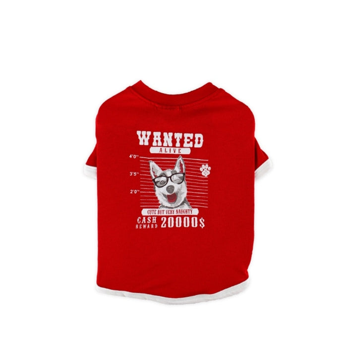 Zampa Wanted Kırmızı Köpek T-Shirt Large