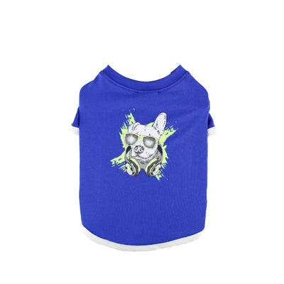 Zampa Cool Dog Neon Baskılı Mavi Kedi & Köpek T-Shirt Small