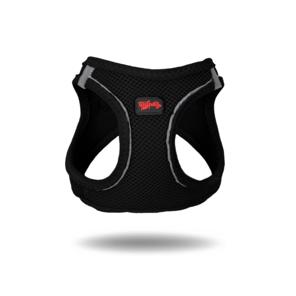 TailPetz Airmesh Black Köpek Göğüs Tasması 2XS