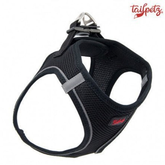 TailPetz Airmesh Black Köpek Göğüs Tasması 2XS