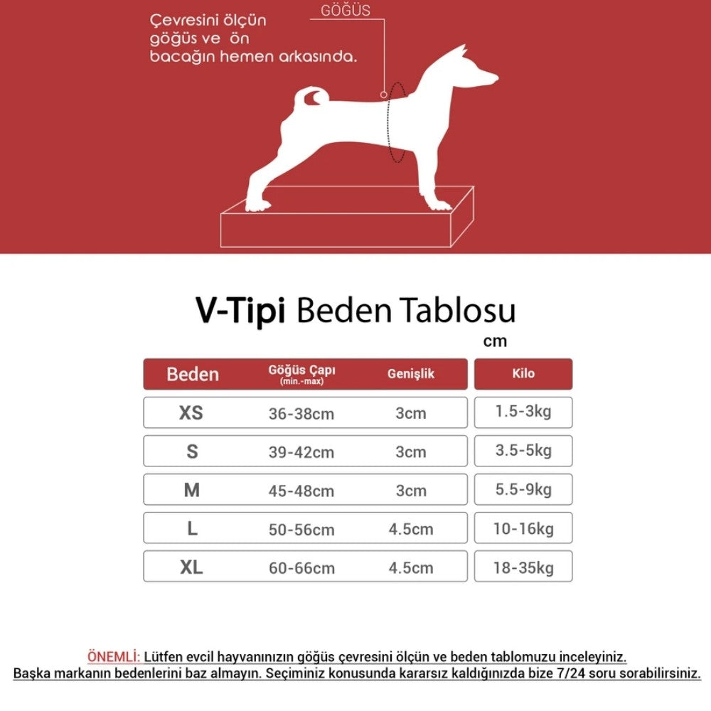 Tailpetz V-Tipi Köpek Göğüs Tasması Siyah