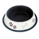 Zampa Kaymaz Tabanlı Kahve Beyaz Desenli Mama ve Su Kabı 24 Oz