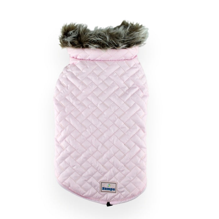 Zampa Supreme Yakalı Kürklü Mont Pembe - XL