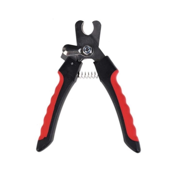 Zampa Kedi ve Köpek Yaylı Tırnak Düzeltme ve Kesme Makası 16x6cm, Siyah-Kırmızı